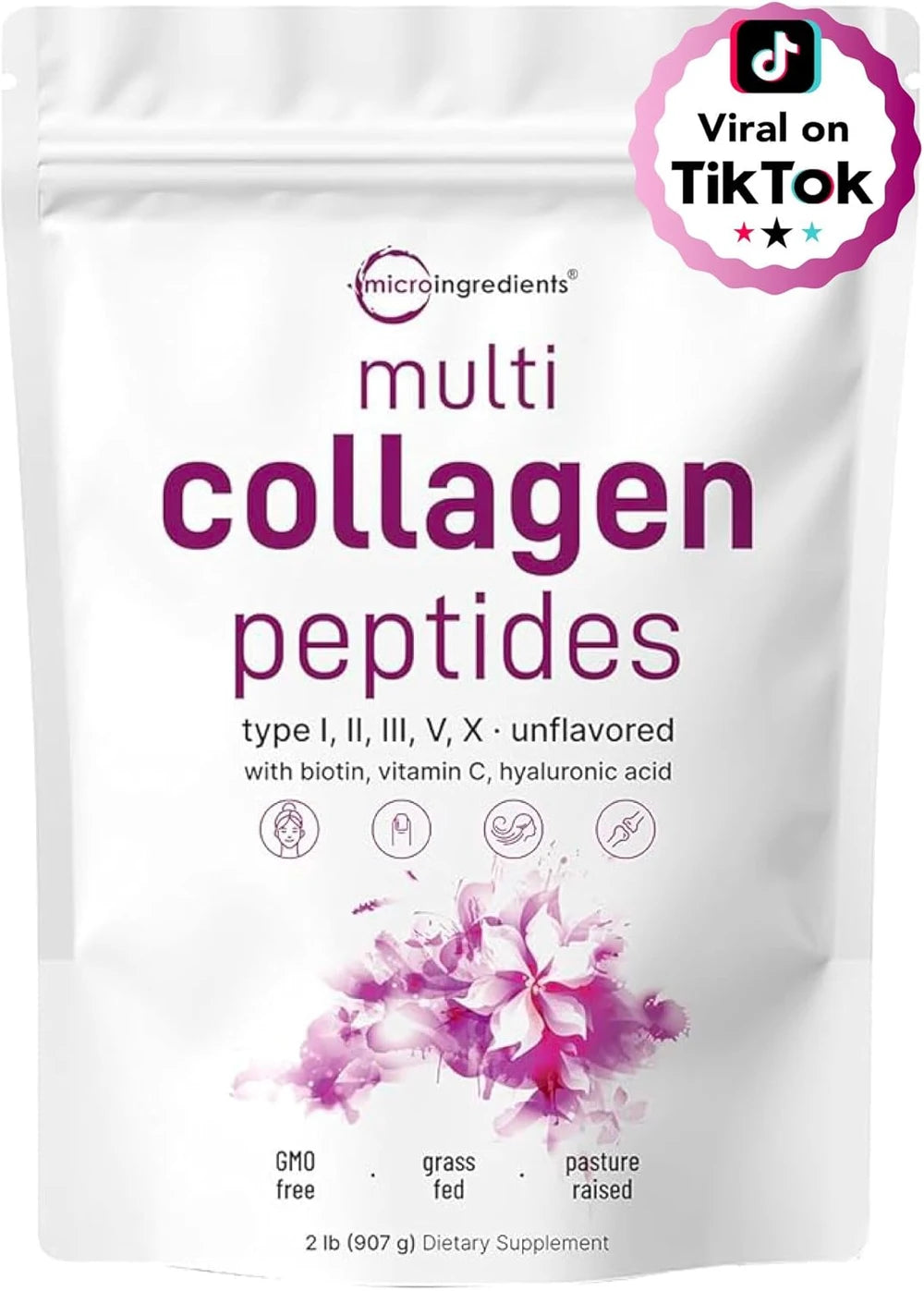 Multi Collagen Peptides Powder with Biotin
